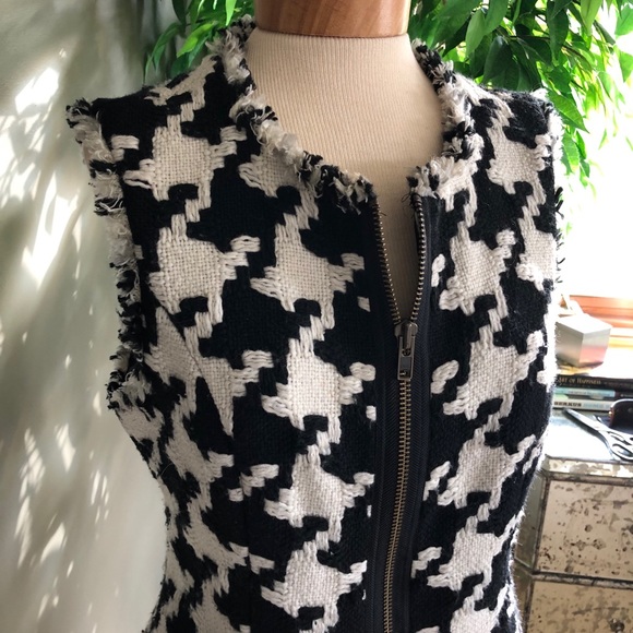 CAbi Black and White Houndstooth Vest - Picture 2 of 15